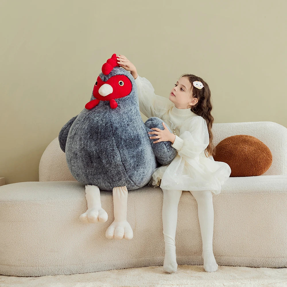 Giant Chicken Plush Toy, 25.5" Cute Huge Size Fluffy Plushy Oversized