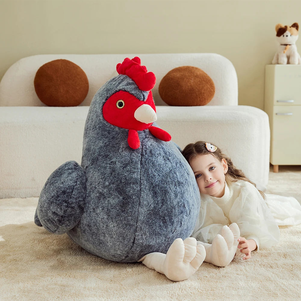 Giant Chicken Plush Toy, 25.5" Cute Huge Size Fluffy Plushy Oversized