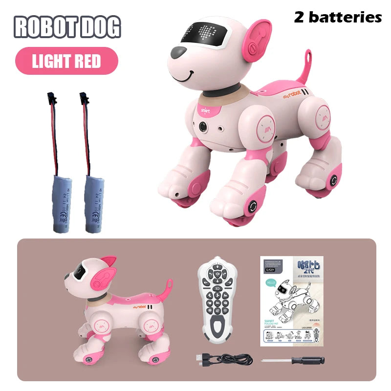 Robot Dog Toy, Stunt, Remote Control, DIY Programming, Voice Interactive Electronic Puppy