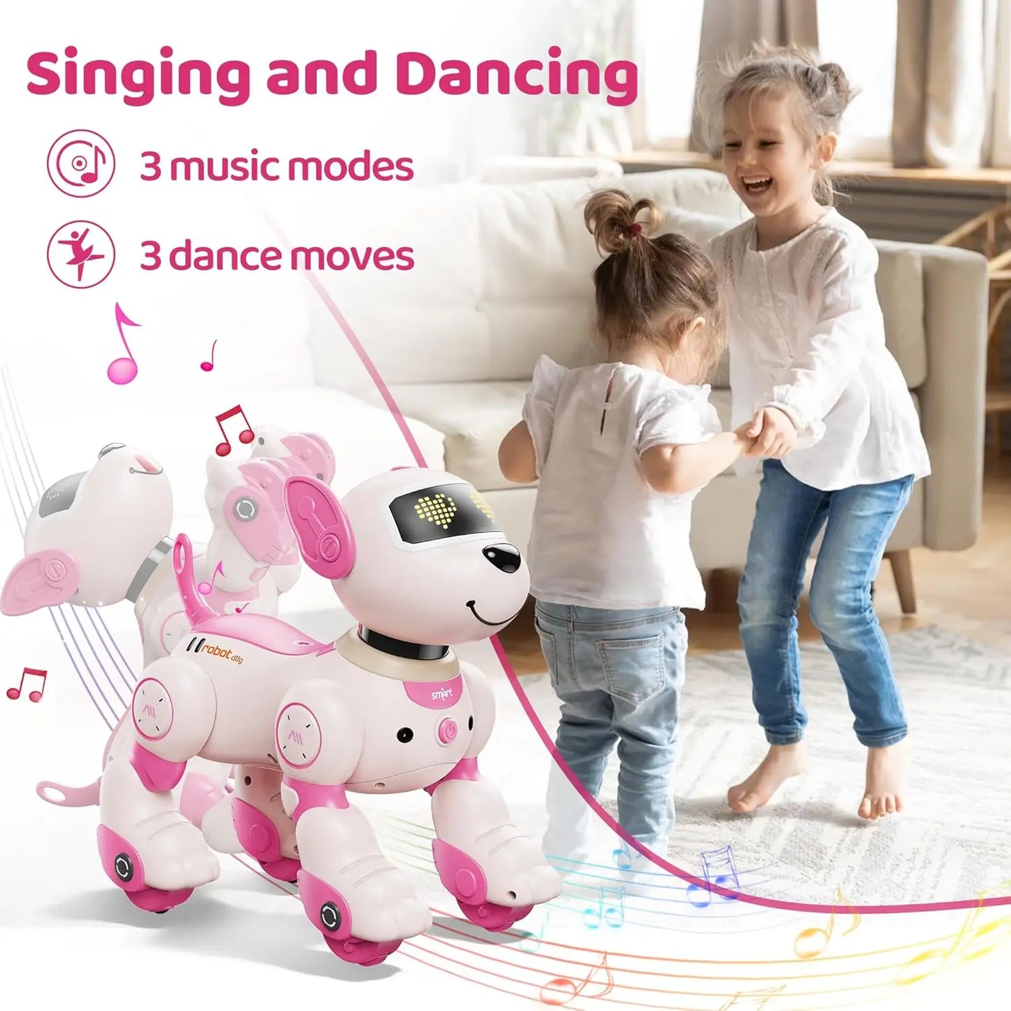 Robot Dog Toy, Stunt, Remote Control, DIY Programming, Voice Interactive Electronic Puppy