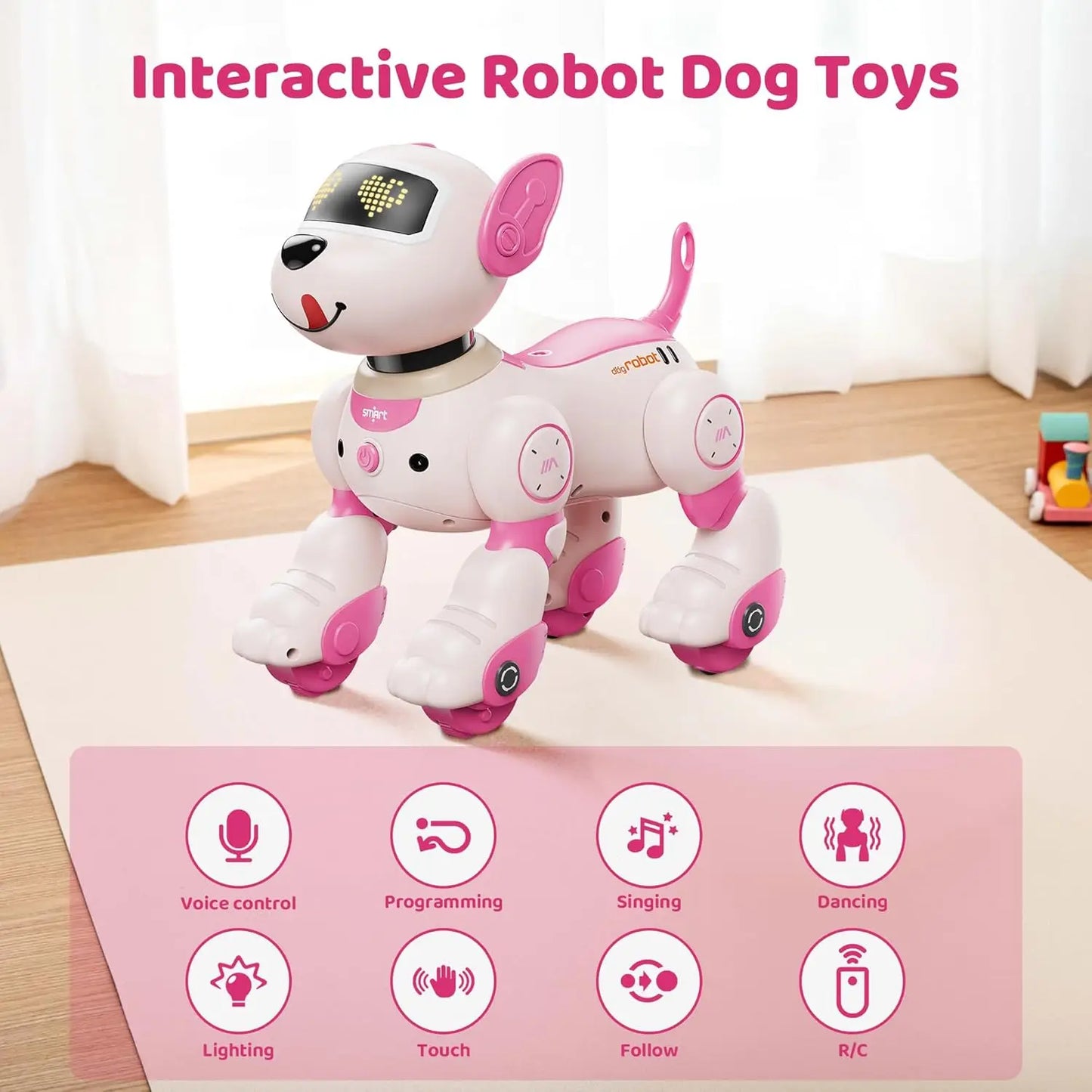 Robot Dog Toy, Stunt, Remote Control, DIY Programming, Voice Interactive Electronic Puppy