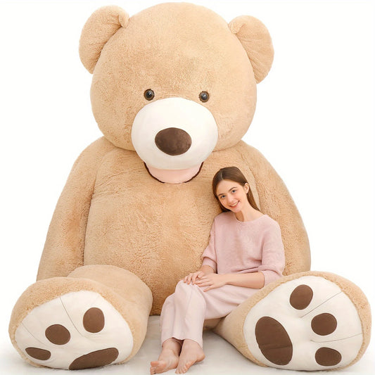 Giant 8.5ft Apricot Teddy Bear - Soft Polyester Plush