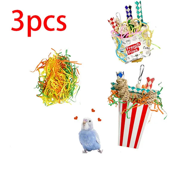 3 PCS Bird Shredding,  Foraging Toys, Parrot Cage Accessories