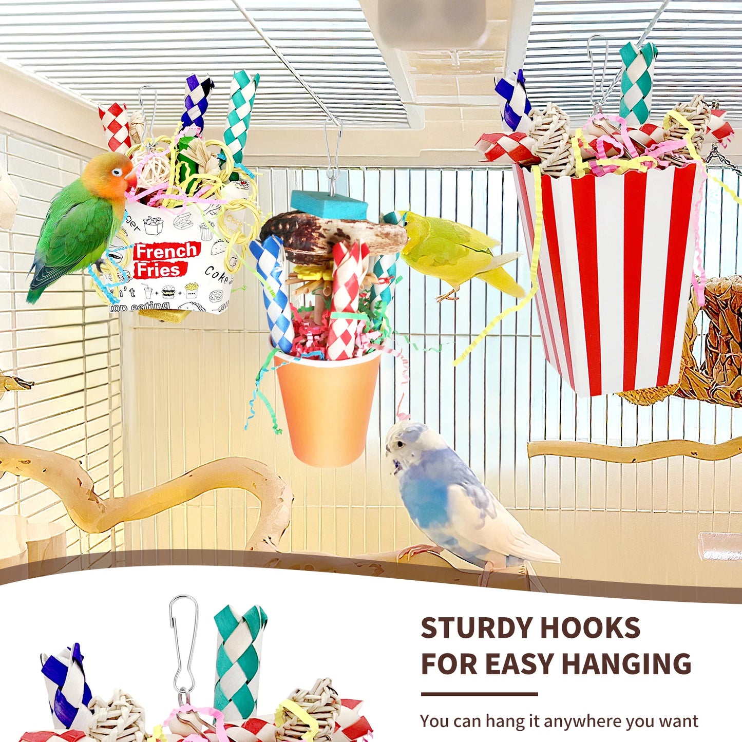 3 PCS Bird Shredding,  Foraging Toys, Parrot Cage Accessories