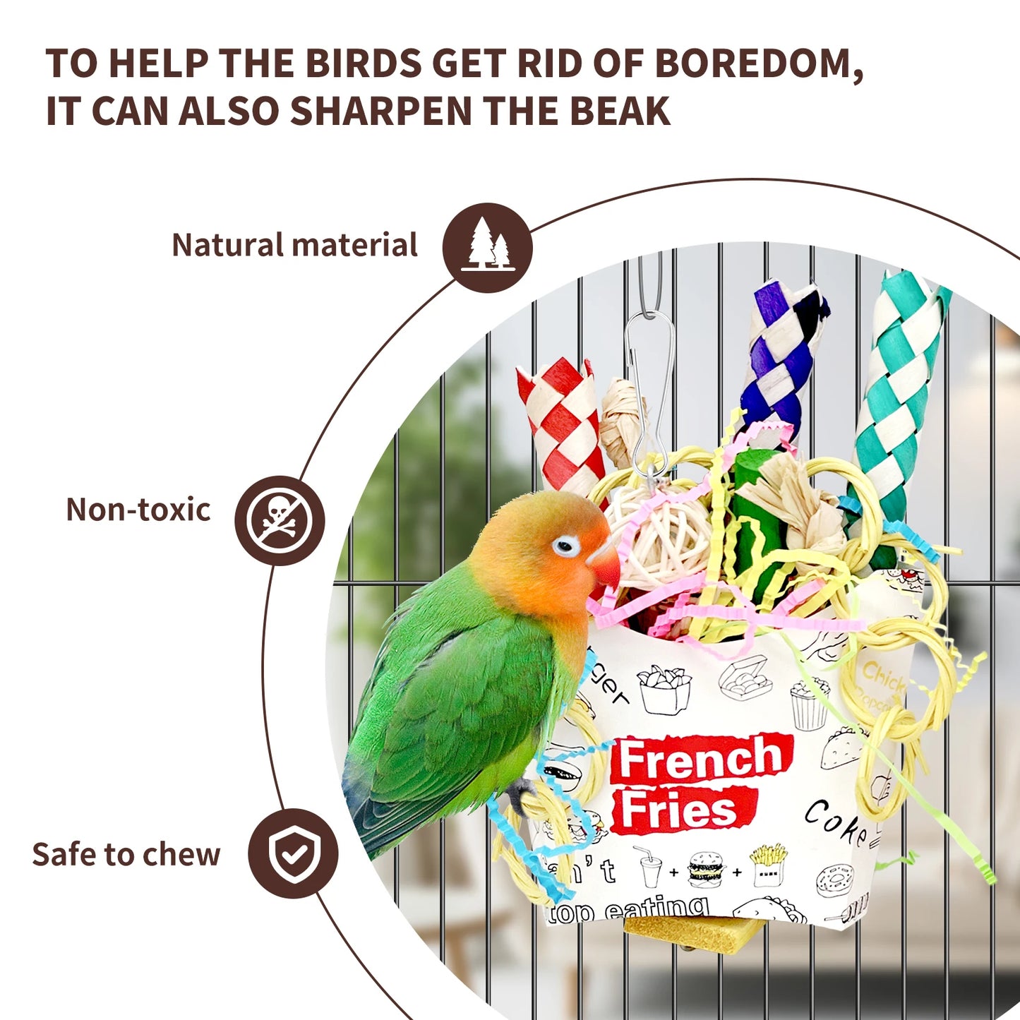 3 PCS Bird Shredding,  Foraging Toys, Parrot Cage Accessories