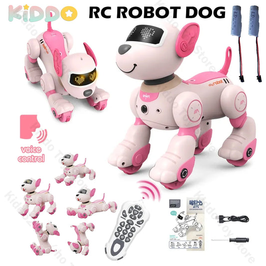 Robot Dog Toy, Stunt, Remote Control, DIY Programming, Voice Interactive Electronic Puppy